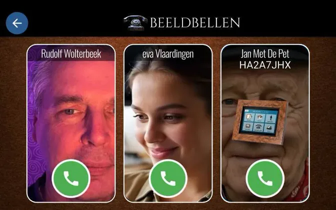 Beeldbellen via Memory Lane met grote foto's